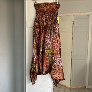 Silk Women Multi Colored Harem Pants from Nepal